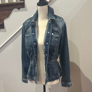 White House Black Market Blue Denim Jacket